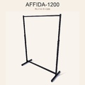 Вешало напольное AFFIDA-1200 с регулировкой высоты, на ножках, черного цвета
